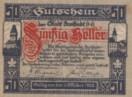 50 HELLER 1920 Stadt FREISTADT Oberösterreich Österreich Notgeld Banknote #PF063 - [11] Local Banknote Issues