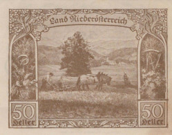 50 HELLER 1920 Stadt Federal State Of Niedrigeren Österreich Notgeld #PE209 - [11] Local Banknote Issues