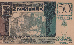 50 HELLER 1920 Stadt ENZESFELD Niedrigeren Österreich Notgeld Banknote #PE941 - [11] Local Banknote Issues