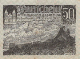 50 HELLER 1920 Stadt EGGENBURG Niedrigeren Österreich Notgeld Banknote #PF100 - [11] Local Banknote Issues