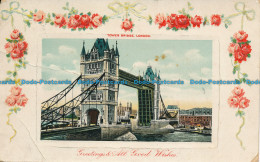 R158995 Greetings And All Good Wishes. Tower Bridge. London. 1913 - Autres & Non Classés