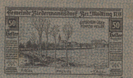 50 HELLER 1920 Stadt BIEDERMANNSDORF Niedrigeren Österreich Notgeld #PE974 - [11] Emissions Locales