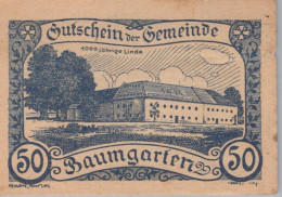 50 HELLER 1920 Stadt BAUMGARTEN Oberösterreich Österreich Notgeld #PF359 - [11] Emissions Locales