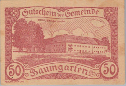 50 HELLER 1920 Stadt BAUMGARTEN Oberösterreich Österreich Notgeld #PF110 - [11] Emissions Locales