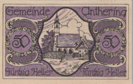 50 HELLER 1920 Stadt ASCHBACH Niedrigeren Österreich Notgeld Banknote #PF336 - [11] Emissions Locales