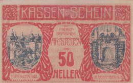 50 HELLER 1920 Stadt ARTSTETTEN Niedrigeren Österreich Notgeld #PE190 - [11] Emissions Locales