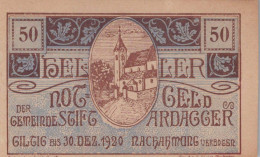 50 HELLER 1920 Stadt ARDAGGER Niedrigeren Österreich Notgeld Papiergeld Banknote #PG706 - [11] Emissions Locales