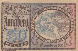 50 HELLER 1920 Stadt ANNABERG Niedrigeren Österreich Notgeld Banknote #PF334 - [11] Emissions Locales