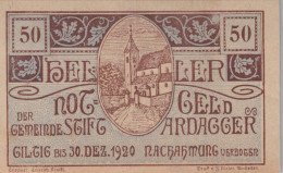 50 HELLER 1920 Stadt ARDAGGER Niedrigeren Österreich Notgeld Banknote #PE766 - [11] Emissions Locales
