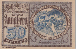 50 HELLER 1920 Stadt ANNABERG Niedrigeren Österreich Notgeld Banknote #PF335 - [11] Emissions Locales