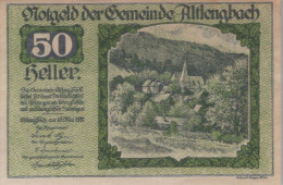 50 HELLER 1920 Stadt ALTLENGBACH Niedrigeren Österreich Notgeld #PF355 - [11] Emissions Locales