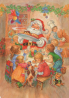 SANTA CLAUS CHILDREN CHRISTMAS Holidays Vintage Postcard CPSM #PAK221.GB - Santa Claus