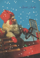 SANTA CLAUS CAR AUTO CHRISTMAS Holidays Vintage Postcard CPSM #PAK012.GB - Santa Claus