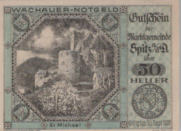 50 HELLER 1920 Stadt WACHAU Niedrigeren Österreich Notgeld Papiergeld Banknote #PG727 - [11] Emissions Locales