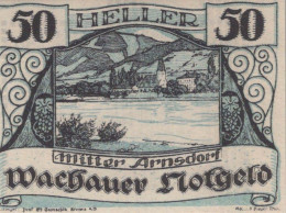 50 HELLER 1920 Stadt WACHAU Niedrigeren Österreich Notgeld Papiergeld Banknote #PG721 - [11] Emissions Locales