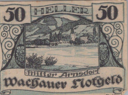 50 HELLER 1920 Stadt WACHAU Niedrigeren Österreich Notgeld Banknote #PI249 - [11] Emissions Locales