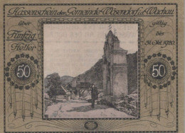 50 HELLER 1920 Stadt WACHAU Niedrigeren Österreich Notgeld Banknote #PE073 - [11] Emissions Locales