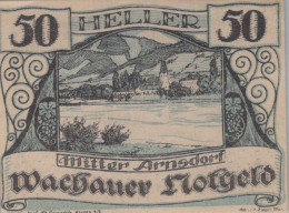 50 HELLER 1920 Stadt WACHAU Niedrigeren Österreich Notgeld Banknote #PD921 - [11] Emissions Locales