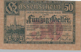 50 HELLER 1920 Stadt WACHAU Niedrigeren Österreich Notgeld Banknote #PD948 - [11] Emissions Locales