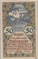 50 HELLER 1920 Stadt TRAISMAUER Niedrigeren Österreich Notgeld Papiergeld Banknote #PG731 - [11] Local Banknote Issues