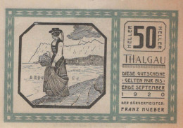 50 HELLER 1920 Stadt THALGAU Salzburg Österreich Notgeld Banknote #PF241 - [11] Local Banknote Issues