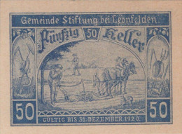 50 HELLER 1920 Stadt STIFTUNG BEI LEONFELDEN Oberösterreich Österreich #PJ234 - [11] Local Banknote Issues