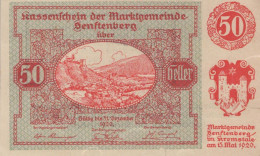 50 HELLER 1920 Stadt SENFTENBERG Niedrigeren Österreich Notgeld #PE765 - [11] Emisiones Locales