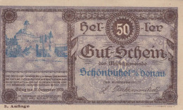 50 HELLER 1920 Stadt SCHoNBÜHEL AN DER DONAU Niedrigeren Österreich UNC Österreich #PH034 - [11] Emisiones Locales