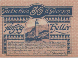 50 HELLER 1920 Stadt SANKT GEORGEN IM ATTERGAU Oberösterreich Österreich #PE772 - [11] Local Banknote Issues