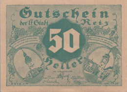 50 HELLER 1920 Stadt RETZ Niedrigeren Österreich Notgeld Banknote #PE595 - [11] Emissions Locales