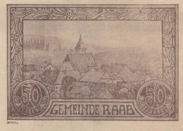 50 HELLER 1920 Stadt RAAB Oberösterreich Österreich Notgeld Banknote #PD962 - [11] Emisiones Locales