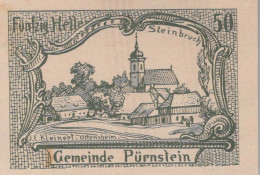 50 HELLER 1920 Stadt PÜRNSTEIN Niedrigeren Österreich Notgeld Banknote #PE519 - [11] Emisiones Locales