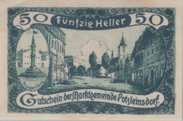 50 HELLER 1920 Stadt PUTZLEINSDORF Oberösterreich Österreich Notgeld Papiergeld Banknote #PG654 - [11] Emisiones Locales