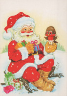 PÈRE NOËL Animaux NOËL Fêtes Voeux Vintage Carte Postale CPSM #PAK645.FR - Santa Claus