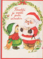 PÈRE NOËL ENFANT NOËL Fêtes Voeux Vintage Carte Postale CPSM #PAK225.FR - Santa Claus