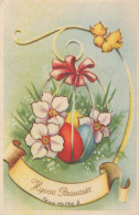 EASTER CHICKEN EGG Vintage Postcard CPA #PKE111.GB - Ostern