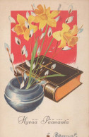 EASTER FLOWERS Vintage Postcard CPA #PKE302.GB - Ostern