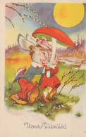 EASTER RABBIT EGG Vintage Postcard CPA #PKE239.GB - Ostern