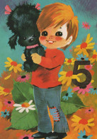 HAPPY BIRTHDAY 5 Year Old BOY CHILDREN Vintage Postal CPSM #PBT924.GB - Anniversaire