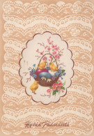 EASTER CHICKEN EGG Vintage Postcard CPSM #PBO605.GB - Ostern