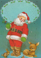 SANTA CLAUS Happy New Year Christmas Vintage Postcard CPSM #PBL492.GB - Santa Claus