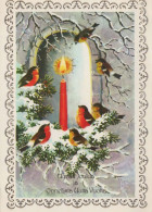 Feliz Año Navidad VELA Vintage Tarjeta Postal CPSM #PBA049.ES - Nouvel An