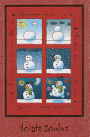 Feliz Año Navidad MUÑECO DE NIEVE Vintage Tarjeta Postal CPSM #PAZ792.ES - Nouvel An