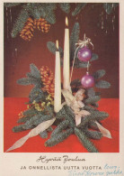 Feliz Año Navidad VELA Vintage Tarjeta Postal CPSM #PAZ595.ES - Nouvel An