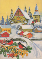 Feliz Año Navidad IGLESIA Vintage Tarjeta Postal CPSM #PAY373.ES - Nouvel An
