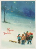Feliz Año Navidad NIÑOS Vintage Tarjeta Postal CPSM #PAY056.ES - Nouvel An