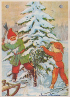 Feliz Año Navidad GNOMO Vintage Tarjeta Postal CPSM #PAW610.ES - Nouvel An