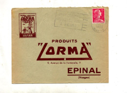 Letttre Flamme Reims Industriel Entete Levure Lorma - Mechanical Postmarks (Advertisement)