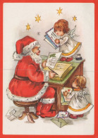 PAPÁ NOEL ÁNGELES NAVIDAD Vintage Tarjeta Postal CPSM #PAK771.ES - Santa Claus