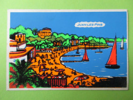 Juan Les Pins - Carte Feutrine Fluo - Juan-les-Pins